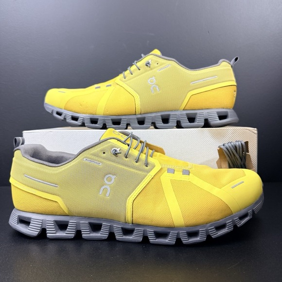 On Running Men's Cloud 5 Size 14 Waterproof Shoes Mustard Rock Athletic Sneakers